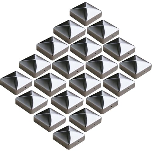 RBS24 Pfostenkappe 9 x 9 cm Zaun Kappe Pyramide Abdeckkappe Edelstahl VA | 10x | 20x | 40x | Menge wählbar (10) von RBS24