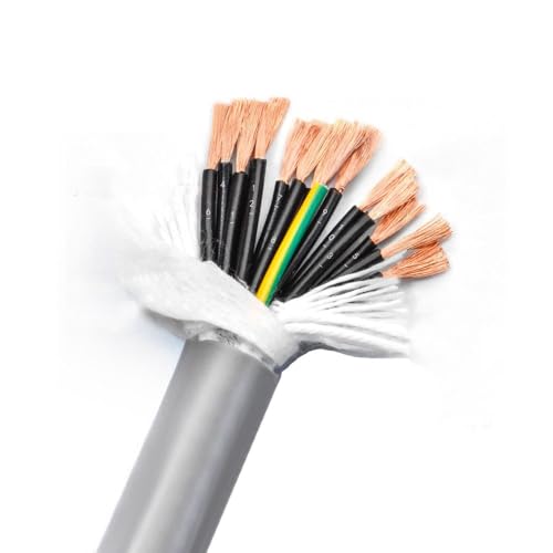 Abgeschirmtes Kabel, 2 m Elektrokabel, hochflexibler verzinnter PVC-Kupferdraht, 14–40-adrig, 0,15–0,5 mm², TRVV-Signalkabel, Signalsteuerkabel(16 core x 0.3mm²) von RBSN