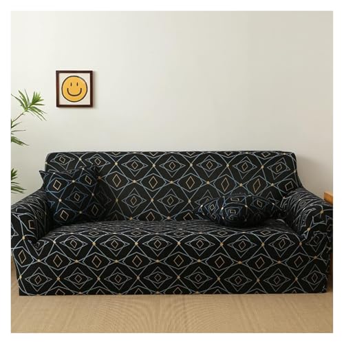 Stretch Sofabezug Bedruckte Sofabezug, Hohe Stretch Sofa-Abdeckung, Rutschfeste Sofabezüge Universal Wohnzimmer Möbelschutz Für 1 2 3 4 Sitzer Sofas (26.1 Seater(90 140cm)) von RBSN