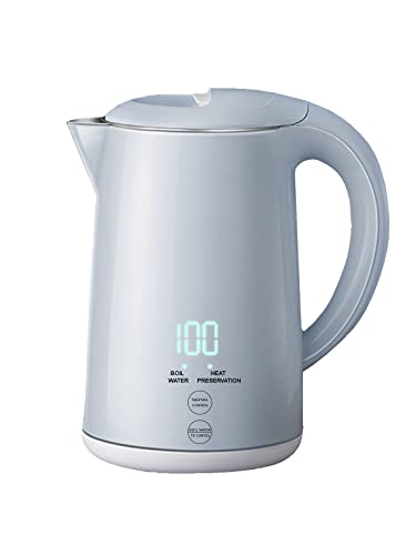 RBUDSPOLF Elektrischer Wasserkocher, tragbar, mit LED-Anzeige, Warmhaltefunktion, 1,6 l, Temperaturkontrolle von RBUDSPOLF