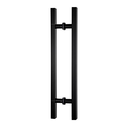 RBUDSPOLF Türgriff Push Pull Glastürgriffe, Scheunentürgriff Für Tür, Quadratischer Doppelseitiger Türgriff/Matte Black/80Cm*60Cm von RBUDSPOLF