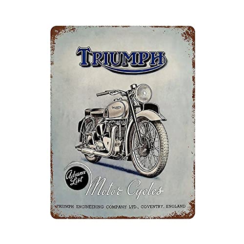 Triumph-Motorrad-Poster, Blechschild, Vintage, Metall, für Kneipen, Clubs, Cafés, Bars, Zuhause, Wandkunst, Dekoration, Poster, Retro, 39 x 29 cm von RBUG