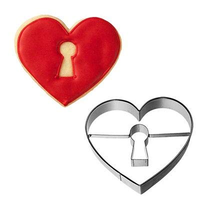 Ausstecher Herz mit Schlüsselloch Edelstahl 7cm von Birkmann