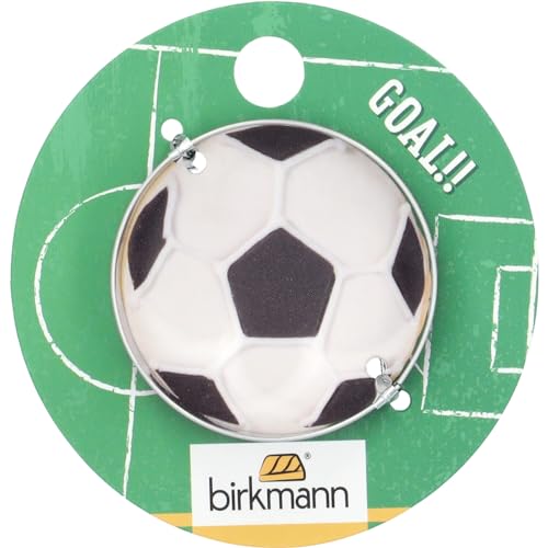 Birkmann, Ausstechform Fußball, 4,5 cm, auf Card Board, passend zur EM, spülmaschinengeeignet, rostbeständig von Birkmann