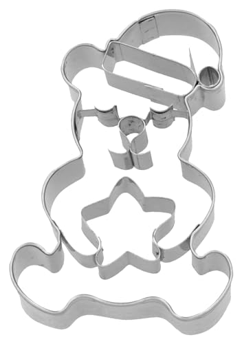 Birkmann, Ausstechform Weihnachtsteddybär mit Stern, 7 cm, Edelstahl, mit Innenprägung, hochwertige Qualität, 189867 von Birkmann