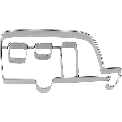 Birkmann, Ausstechform Wohnwagen, Ausstechform zum Ausstechen und Dekorieren von Plätzchen, Marzipan, Fondant, Edelstahl, spülmaschinengeeignet, Größe:9 cm… von RBV Birkmann
