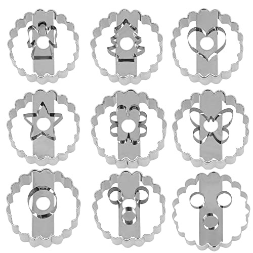 Birkmann, Ausstechformen-Set, Linzer, 9-teilig, verschiedene Motive, 5-10 cm, Edelstahl, hochwertige Qualität, rostfrei von RBV Birkmann