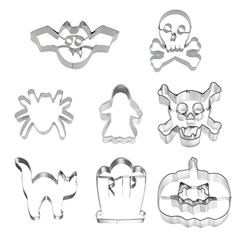 Birkmann, Ausstechformen-Set Halloween, 8 verschiedene Motive, 6-8 cm, Edelstahl, hochwertige Qualität, rostfrei von RBV Birkmann