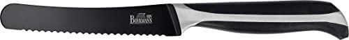 Birkmann, Brötchenmesser, 12 cm, schwarze Klinge, japanischem Edelstahl mit Antihaftbeschichtung und Wellenschliff, ergonomischer Griff von RBV Birkmann