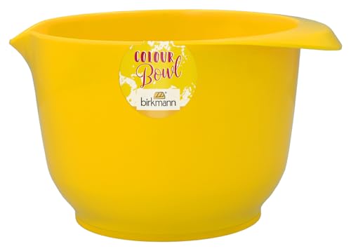 Birkmann, Colour Bowls, Rühr- und Servierschüssel, 1,5 Liter, Schüssel aus Melamin, kratzfest, standfest, nachhaltig, gelb, 709256 von Birkmann