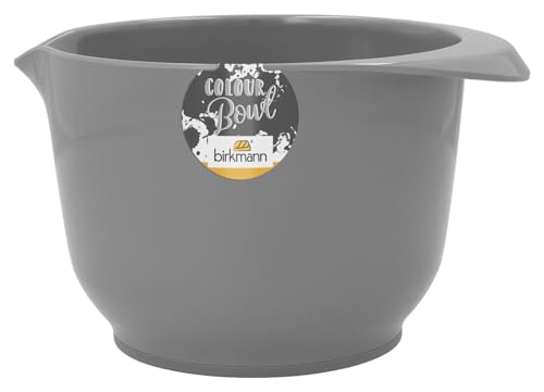 Birkmann, Colour Bowls, Rühr- und Servierschüssel, 1,5 Liter, Schüssel aus Melamin, kratzfest, standfest, nachhaltig, grau, 709287 von Birkmann