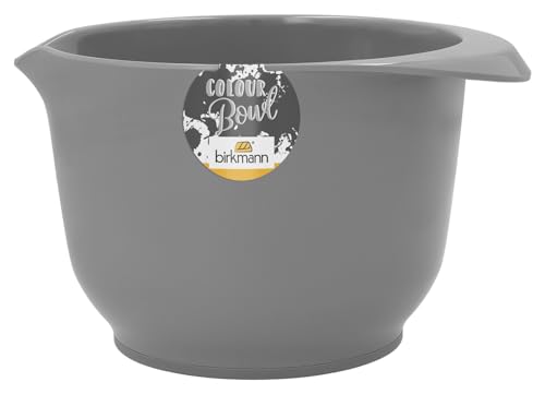 Birkmann, Colour Bowls, Rühr- und Servierschüssel, 1,5 Liter, Schüssel aus Melamin, kratzfest, standfest, nachhaltig, matt, grau, 709331 von Birkmann
