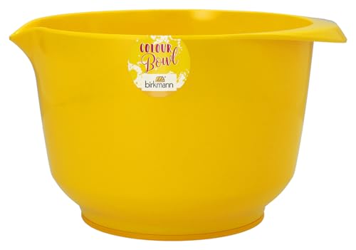 Birkmann, Colour Bowls, Rühr- und Servierschüssel, 3,0 Liter, Schüssel aus Melamin, kratzfest, standfest, nachhaltig, gelb, 708334 von Birkmann