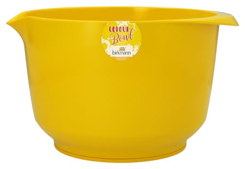 Birkmann, Colour Bowls, Rühr- und Servierschüssel, 4,0 Liter, Schüssel aus Melamin, kratzfest, standfest, nachhaltig, gelb, 708433 von Birkmann