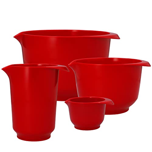 Birkmann, Colour Bowls, Rühr- und Servierschüsselset, 4-tlg., 0,5 Liter, 1 Liter, 2 Liter, 4 Liter, kratzfest, standfest, nachhaltig, rot von RBV Birkmann