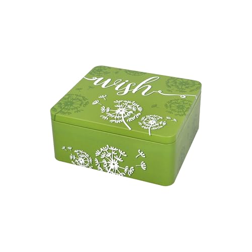 Birkmann, Colour Kitchen Geschenkbox 'Wish', Grün, 21 x 19 cm, Höhe 9 cm, Weißblech, eckig, vielseitig einsetzbar, 439917 von Birkmann