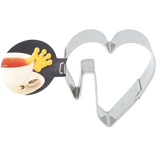 BV Birkmann V.I.P. Herz, Tassenkeks, Ausstechform zum Ausstechen und Dekorieren von Plätzchen, Marzipan, Fondant, Edelstahl, spülmaschinengeeignet, mit Banderole, Größe:5 cm, 198623… von Birkmann