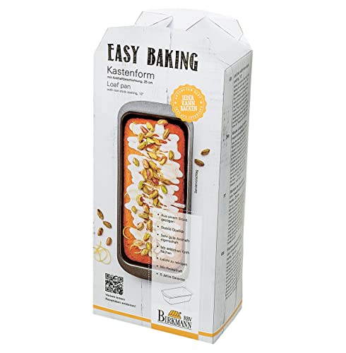 Birkmann, Easy Baking, Kastenform, 25 cm, eckige Backform für Kuchen und Brote, mit extra hohem Rand und Antihaftbeschichtung, 881068 von RBV Birkmann