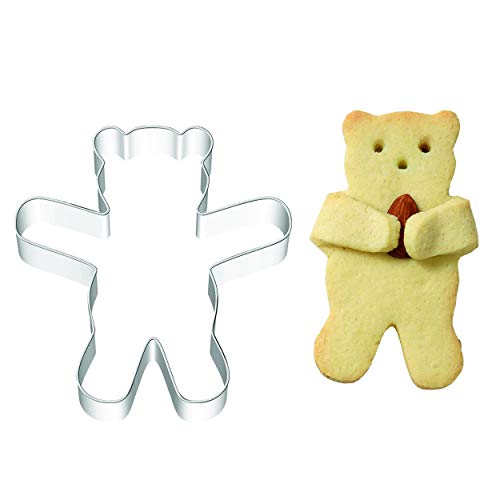 Birkmann 1010718810 Ausstechform Knuddel-Keks, Teddy, 10 cm, Edelstahl, 5 x 3 x 2 cm von RBV Birkmann