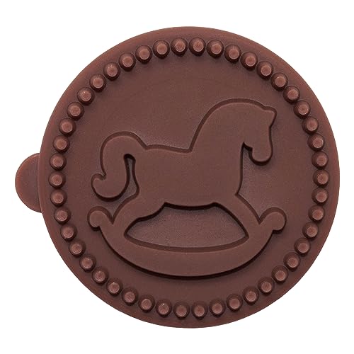 Birkmann 1010730510 Mini Plätzchen-Stempel Schaukelpferd Durchmesser 5 cm, Kunststoff, Grau, 5 x 3 x 2 cm von RBV Birkmann