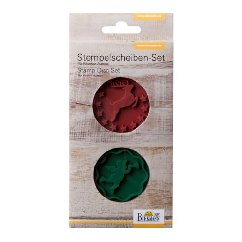 Stempelformen-Set zum Backen, 2 Silikon-Stempelscheiben, Ø 5cm Engel & Hirsch von Birkmann