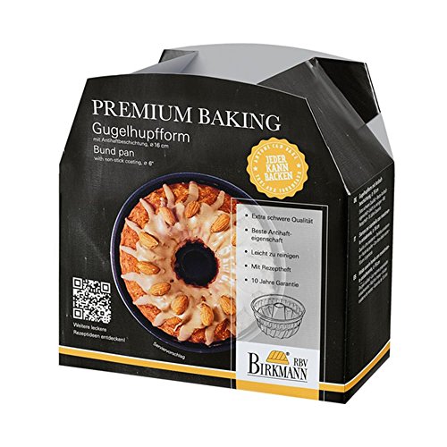 Birkmann, Premium Baking, Gugelhupfform, aus hochwertigem Karbonstahl mit Marken-Antihaftbeschichtung, mit Rezeptidee, Ø 16 cm; Höhe 8,5 cm, 882157 von Birkmann