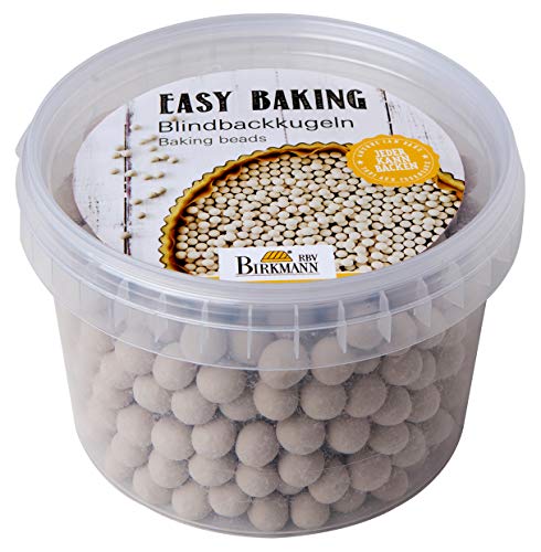 Birkmann, Easy Baking, wiederverwendbare Blindbackkugeln aus Keramik, Backerbsen zum Beschweren von Teigen, 700 g in praktischer Aufbewahrungsdose, hitzebeständig bis 230 °C, 429345 von RBV BIRKMANN