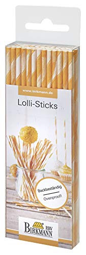 RBV Birkmann Birkmann 1010748310 Lolli Sticks, 15 cm, Kunststoff, Orange gestreift/Grau, 5 x 3 x 2 cm, Papier, 15 x 0.5 x 0.5 cm von RBV Birkmann