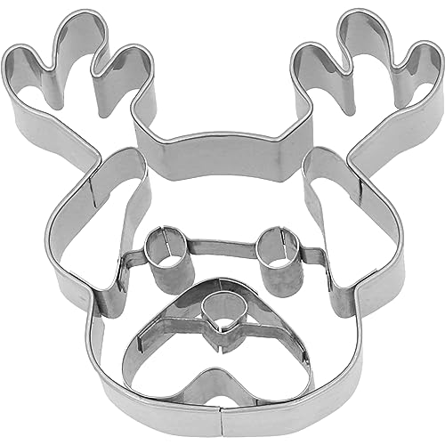 Keks - Ausstechform/Plätzchenform mit Innenprägung WEIHNACHTS - MOPS (7,5 cm/Edelstahl - Rostfrei) von RBV Birkmann