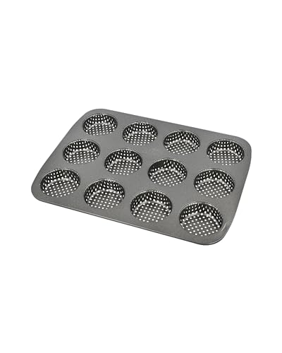 Birkmann, Laib & Seele Mini-Burger Brötchenblech, perforierte Backform für 12 Burger Buns, Karbonstahl, Antihaftbeschichtung, mit Rezept, 210417 von Birkmann