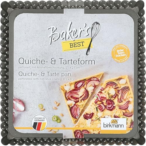 RBV Birkmann Tarteform - Grau - 21 x 21 cm - Karbonstahl - Antihaftbeschichtung von RBV Birkmann