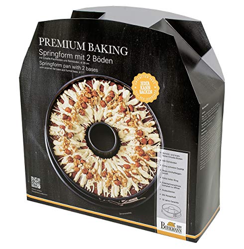 Birkmann, Premium Baking, Springform mit 2 Böden, Ø 28 cm, aus Karbonstahl, beste Antihaftbeschichtung, mit Edelstahlverschluss, PFOA-frei, hohe Materialstärke, mit extra hohem Rand; Höhe 9 cm, 882041 von RBV Birkmann