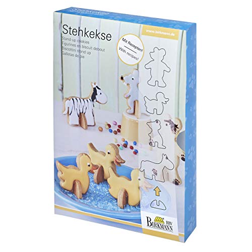 Stehkekse Ausstechformen verschiedene Tiermotive Edelstahl Ausstecher 6-8 cm von RBV Birkmann