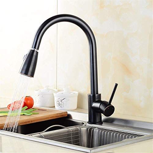Alle Kupfer-Nickel-Zeichnung Orb Spray Schwarzlack Antiker Kaltwassermischer mit ausziehbarem Sprühkopf Küchenarmatur Küchenspüle Wasserhahn Einhebel-Drehung Nickeldraht(Orb Spray Black Paint) von RBYRLDSTY