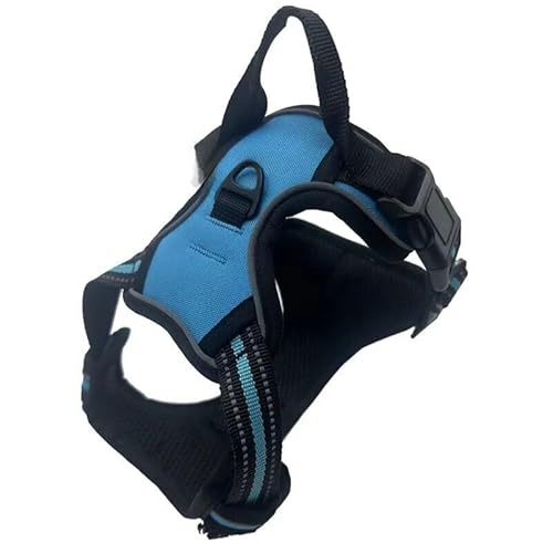 Doppelschichtige, explosionsgeschützte Brust-Rückenleine for Hunde, Anti-Flucht-Rückengurt for Hunde, reflektierende Weste, Brustgurt-Seil (Color : Chest Back Blue, Size : Size L) von RC-BKKXXEAV