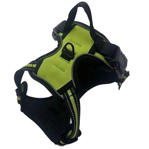 Doppelschichtige, explosionsgeschützte Brust-Rückenleine for Hunde, Anti-Flucht-Rückengurt for Hunde, reflektierende Weste, Brustgurt-Seil (Color : Chest Back Green, Size : Size M) von RC-BKKXXEAV
