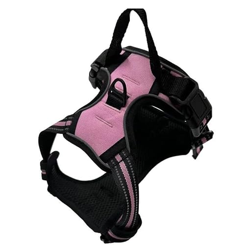 Doppelschichtige, explosionsgeschützte Brust-Rückenleine for Hunde, Anti-Flucht-Rückengurt for Hunde, reflektierende Weste, Brustgurt-Seil (Color : Chest and Back Pink, Size : Size S) von RC-BKKXXEAV