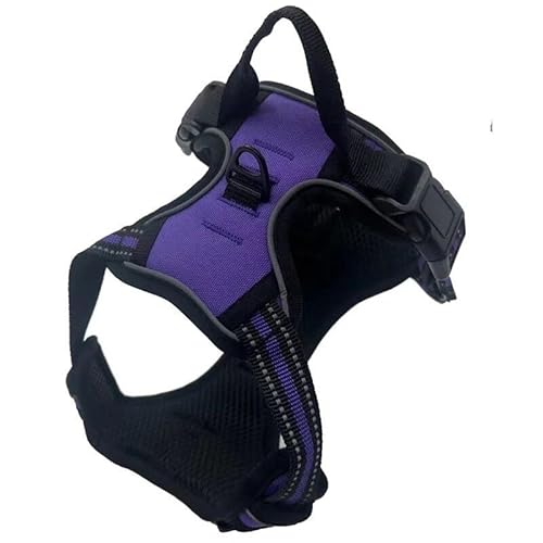 Doppelschichtige, explosionsgeschützte Brust-Rückenleine for Hunde, Anti-Flucht-Rückengurt for Hunde, reflektierende Weste, Brustgurt-Seil (Color : Chest and Back Purple, Size : Size L) von RC-BKKXXEAV