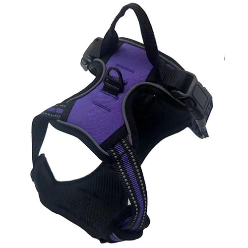 Doppelschichtige, explosionsgeschützte Brust-Rückenleine for Hunde, Anti-Flucht-Rückengurt for Hunde, reflektierende Weste, Brustgurt-Seil (Color : Chest and Back Purple, Size : Size M) von RC-BKKXXEAV
