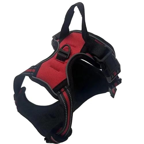 Doppelschichtige, explosionsgeschützte Brust-Rückenleine for Hunde, Anti-Flucht-Rückengurt for Hunde, reflektierende Weste, Brustgurt-Seil (Color : Chest and Back Red, Size : Size L) von RC-BKKXXEAV