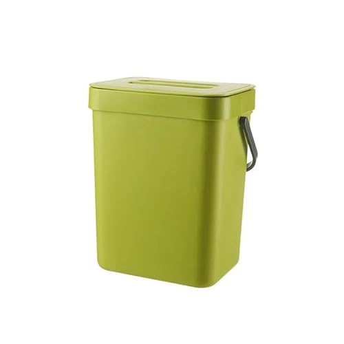 RC-BKKXXEAV Papierkorb, kleiner Kunststoff-Mülleimer, Müllbehälterkorb for Badezimmer, Waschküche, Küchen, Büros, Schlafsäle (Size : 3L, Color : Green) von RC-BKKXXEAV