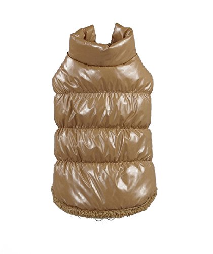 RC GearPro Fleece-gefütterte warme Hundejacke, warm, wasserdicht, Winddicht, für Kleine und mittelgroße Hunde (M, Brown) von RC GearPro