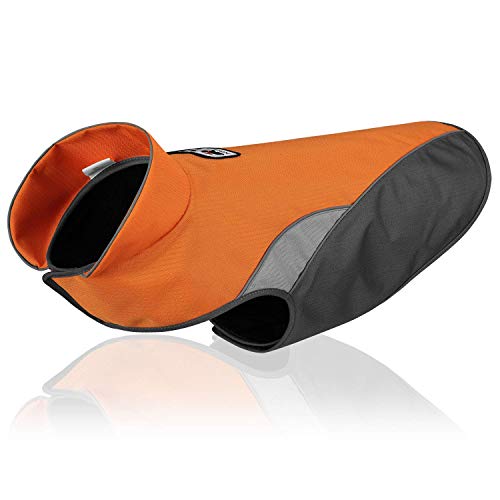 RC GearPro Wasserdicht Fleece kalt Wetter Haustierweste Wintermantel mit reflektierenden Streifen für kleine mittelgroße Hunde (L, orange) von RC GearPro