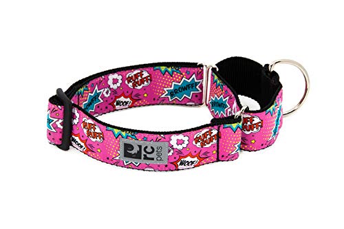 RC Pet Products Martingale Hundehalsband, 3,8 cm, Small - 1 1/2" Width, Pink Comic Sounds von RC Pet Products