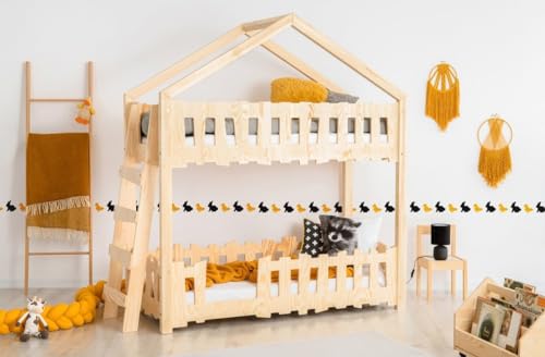 RC ROOM COLOREE for kids Etagenbett aus Holz – 2-Sitzer/Hochbett für Kinder, Modell ZB, 80 x 200 cm, mit Lattenrost von RC ROOM COLOREE for kids