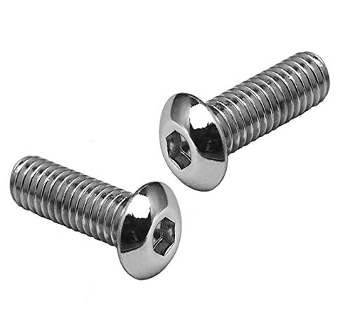 M6 (6 mm x 8 mm) Innensechskant-Halbrundkopfschrauben – Edelstahl der Güteklasse A2 (20 Stück) von RC Screws