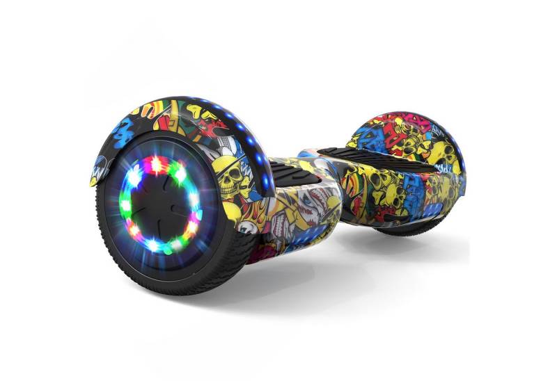 RCB TECH Balance Scooter JD6, 6,5 Zoll Zweimotoren Hoverboard, mit LED-Leuchten und Bluetooth, 120,00 W, 15.00 km/h, bis zu 10 km Reichweite, keine Straßenzulassung von RCB TECH