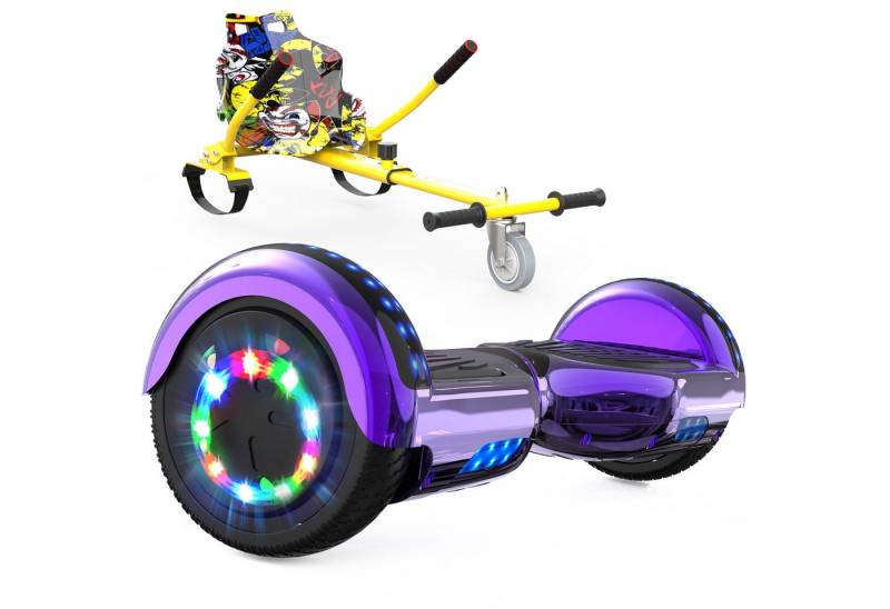 RCB TECH Balance Scooter Kart Set, 6,5 Zoll Hoverboard mit Sitz für Kinder, Hoverboard mit Go-Kart, 120,00 W, 15 km/h, bis zu 10 km Reichweite, keine Straßenzulassung von RCB TECH