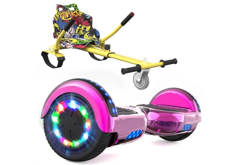 RCB TECH Balance Scooter Kart Set, 6,5 Zoll Hoverboard mit Sitz für Kinder, Hoverboard mit Go-Kart, 120,00 W, 15 km/h, bis zu 10 km Reichweite, keine Straßenzulassung von RCB TECH