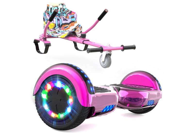 RCB TECH Balance Scooter Kart Set, 6,5 Zoll Hoverboard mit Sitz für Kinder, Hoverboard mit Go-Kart, 120,00 W, 15 km/h, bis zu 10 km Reichweite, keine Straßenzulassung von RCB TECH